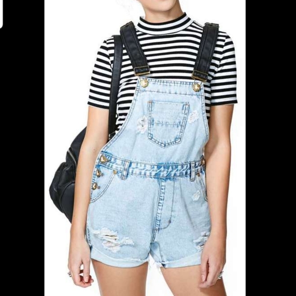 One teaspoon super freak overall shorts - Picture 3 of 14